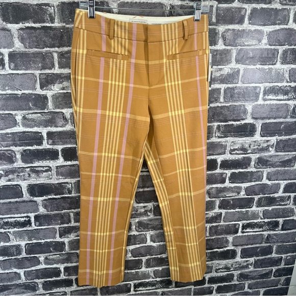 NWT Anthropologie Maeve Slim Kick-Flare plaid Pants - size 2 - Picture 8 of 16